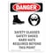 Signmission OSHA Sign, Glasses Safety, 18in X 12in Decal, 12" W, 18" H, Portrait, OS-DS-D-1218-V-1563 OS-DS-D-1218-V-1563 - alternate 1
